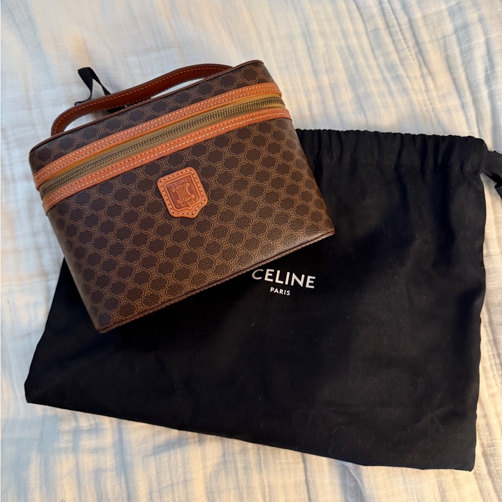 Celine Brown and Tan Cosmetic Case - Picture 2 of 15